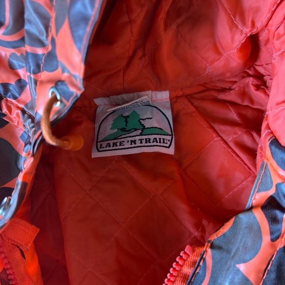 Lake 'N Trail Vinyl Camo Quilted Rain Jacket, Size XL, Vintage - Picture 3 of 9